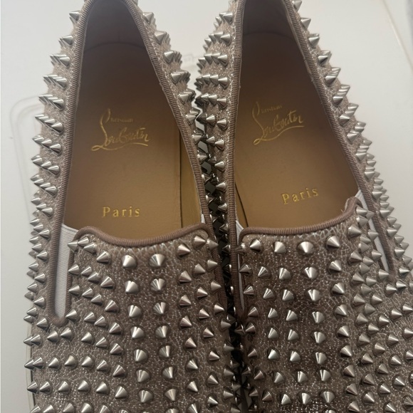 Christian Louboutin Roller Boat Men's Spiked Slip-On Shoes - Silver - Picture 4 of 16